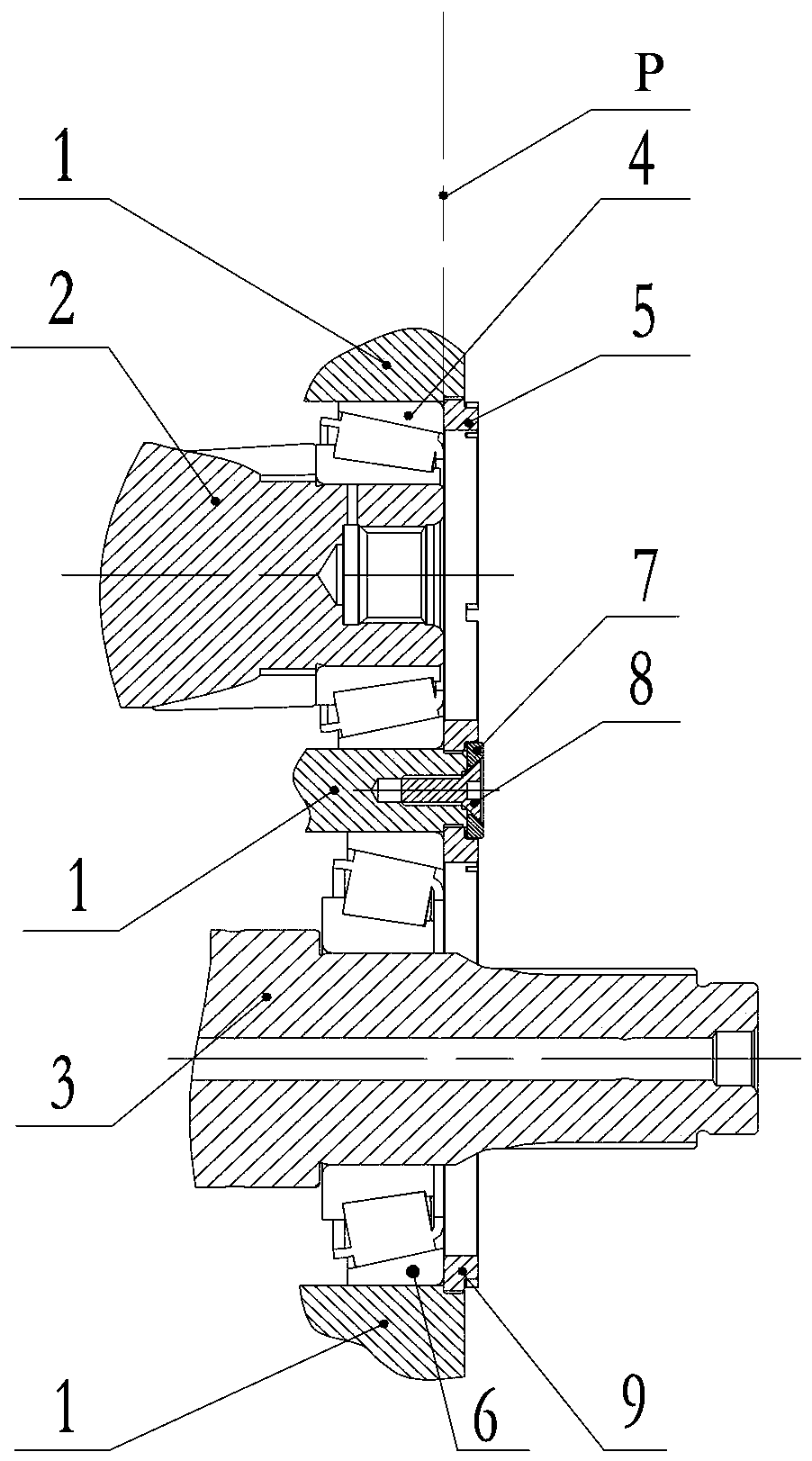 Gearbox and its bearing preload adjustment device