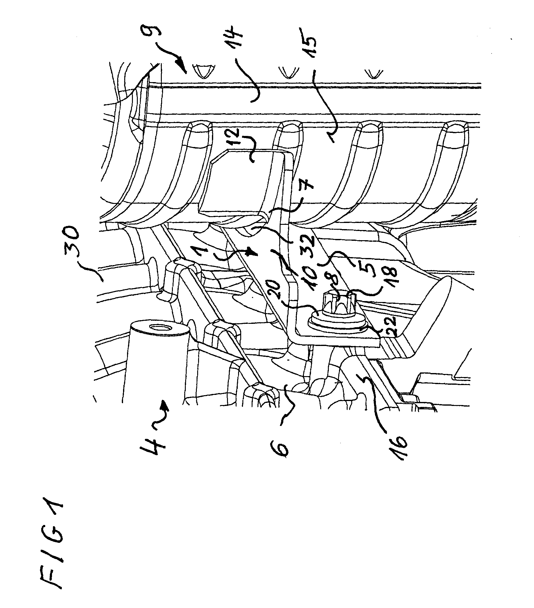Catalytic converter fastening for a combustion engine