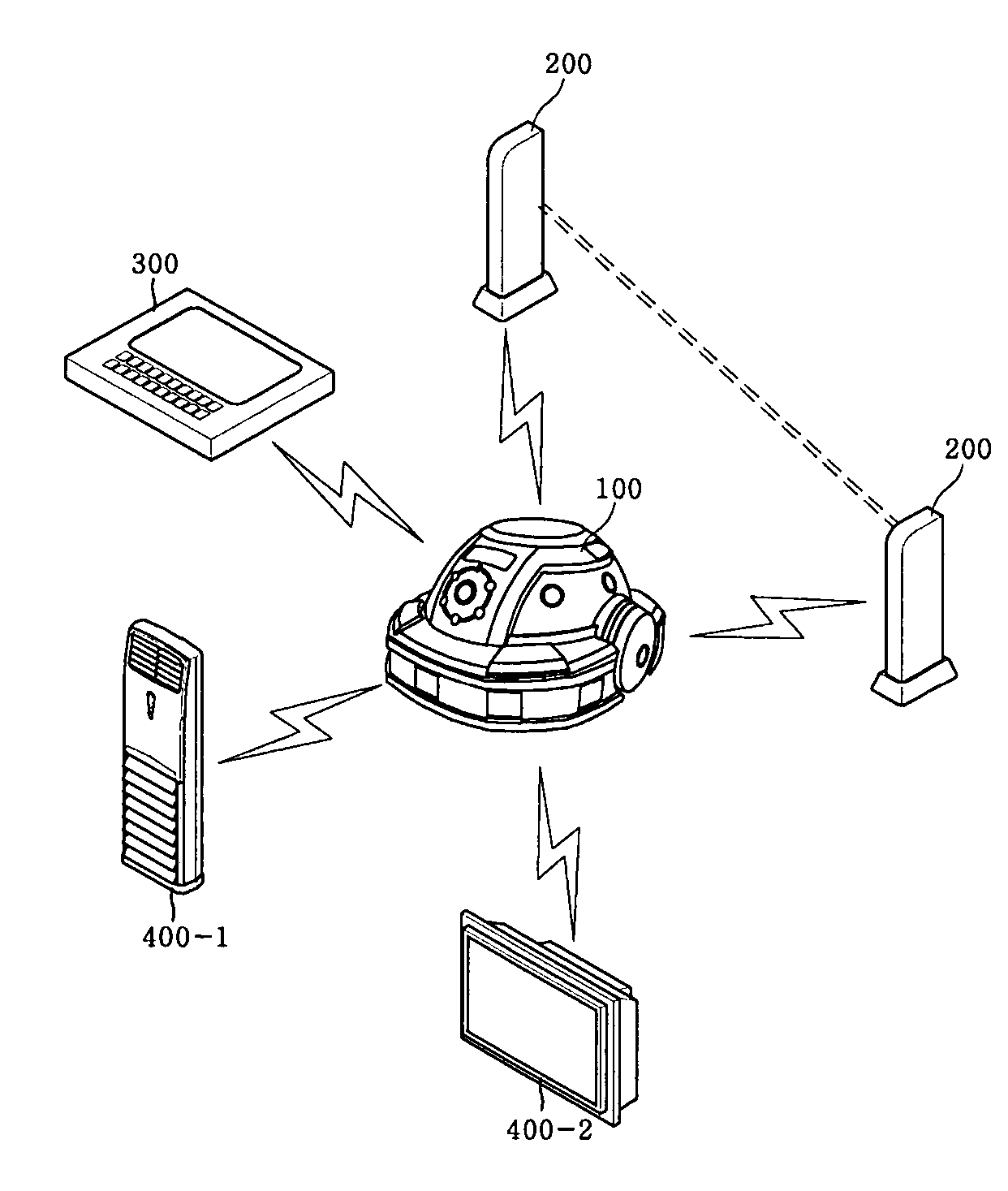 Home networking system using self-moving robot