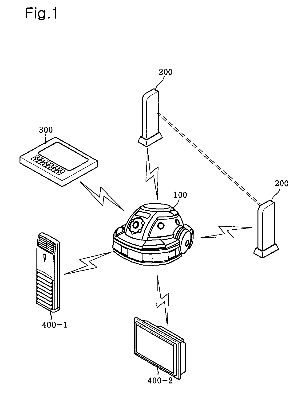 Home networking system using self-moving robot