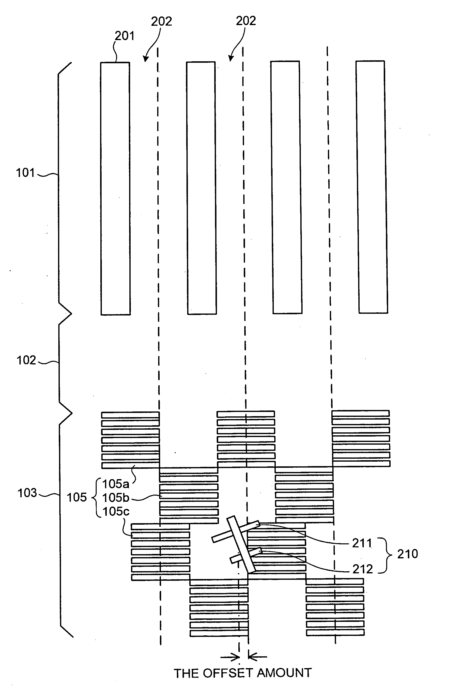 Medium and apparatus for magnetic recording and method for measuring the offset amount