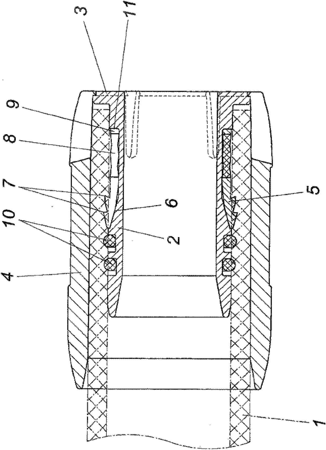 Connection device for a plastic tube