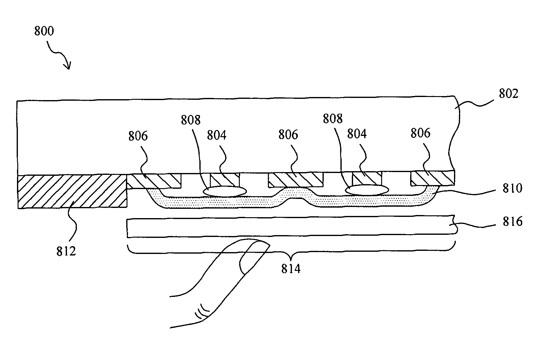 Touchpad with single-layered printed circuit board structure