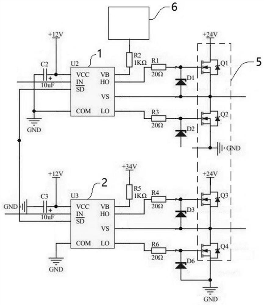 H-bridge drive circuit with over-temperature protection function and electrical system