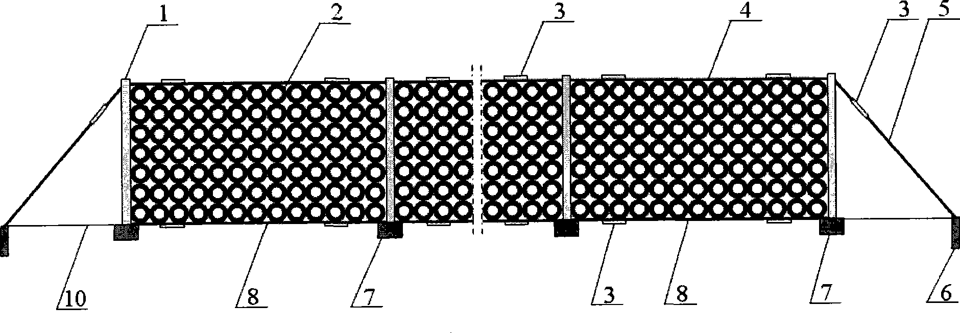 Production method of vertical stone blocking net