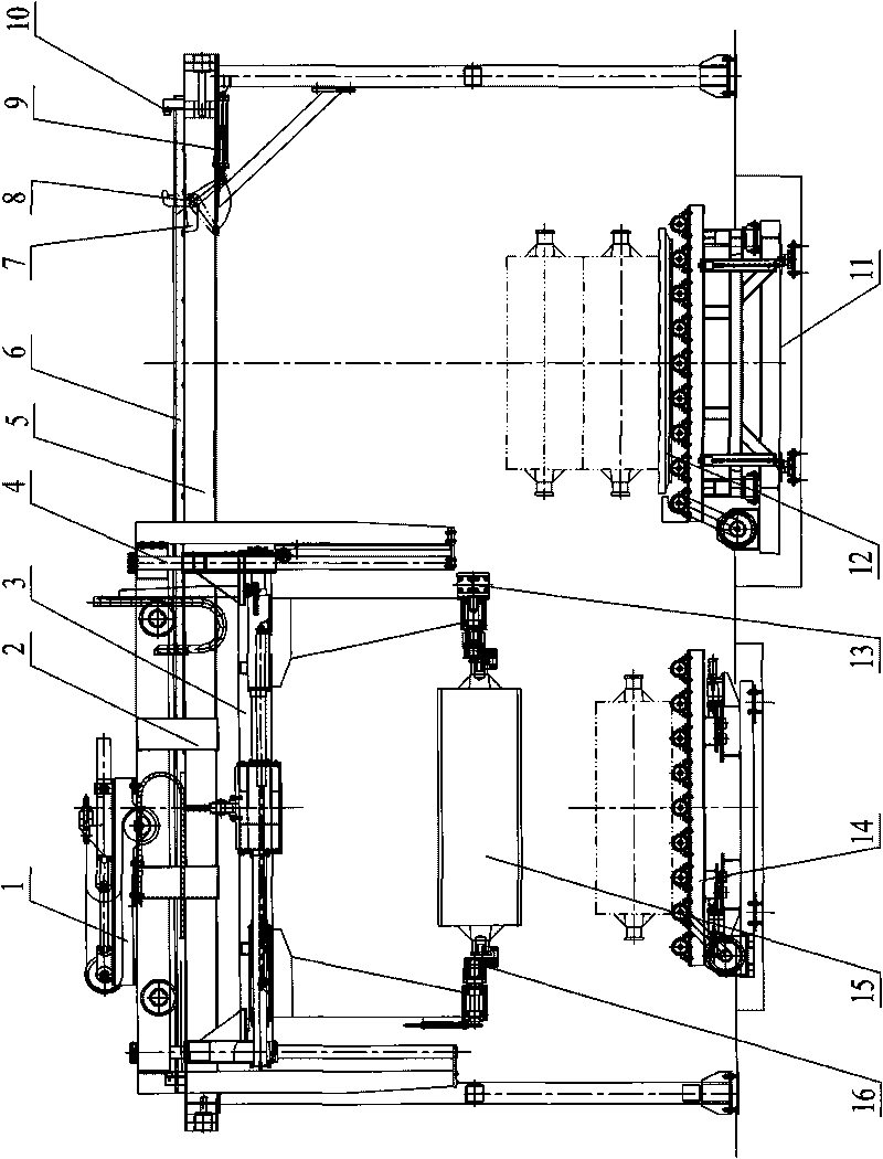 Large drawing and overturning molding box closer