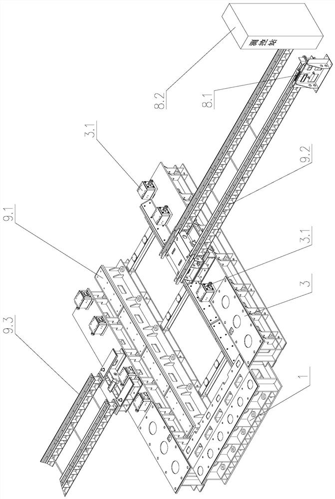 Automatic roll changing system of row straightener