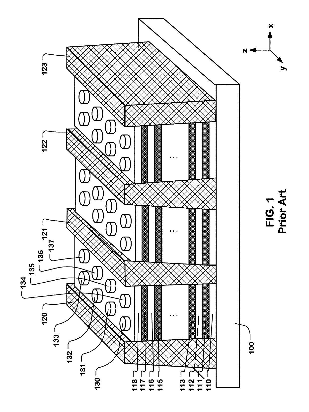 Integrated circuit device with layered trench conductors