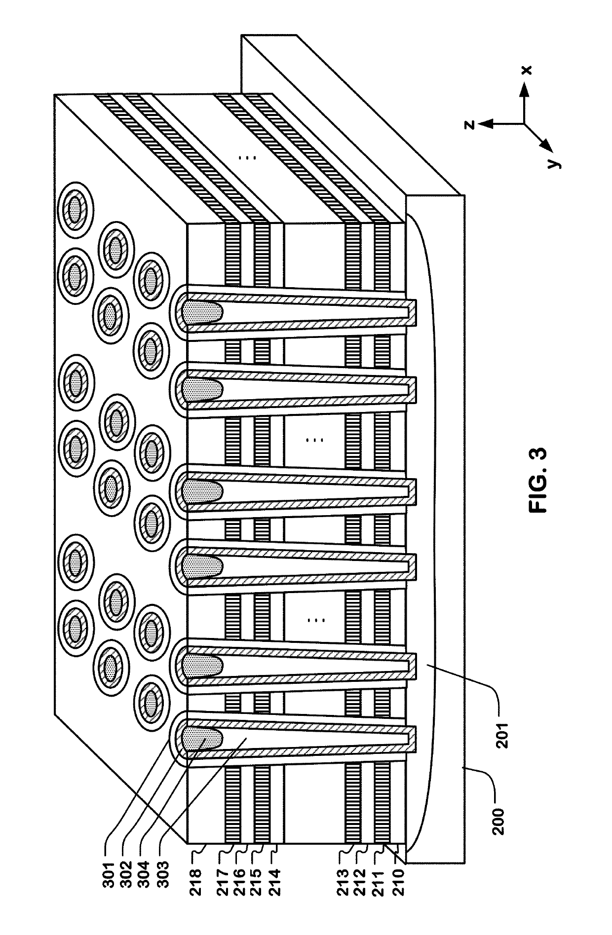 Integrated circuit device with layered trench conductors