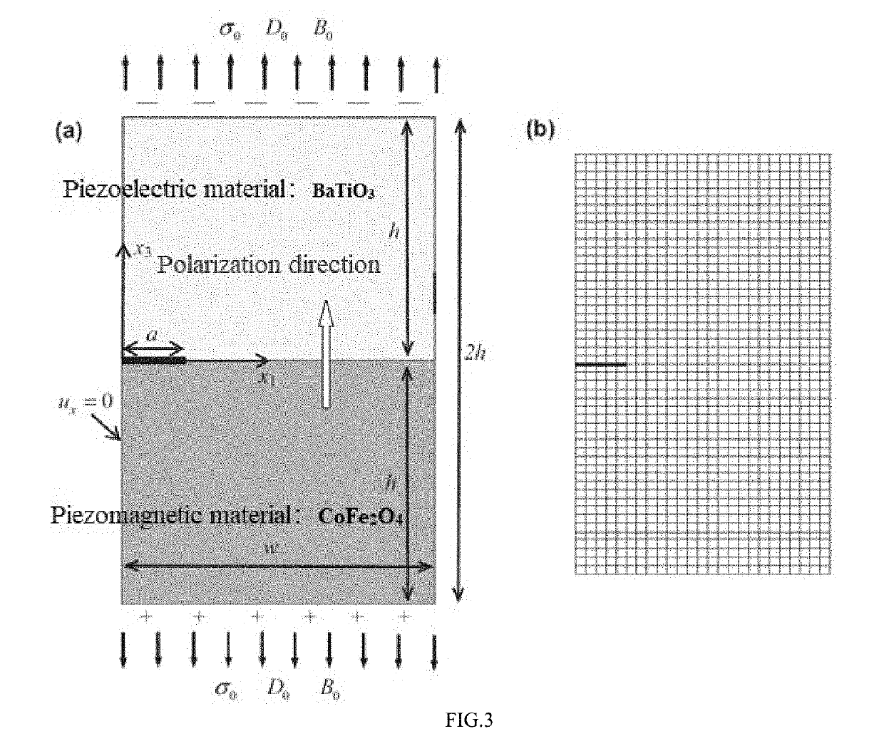 Electromagnetic detector for detection of interface cracks in a piezoelectric - piezomagnetic laminated structure