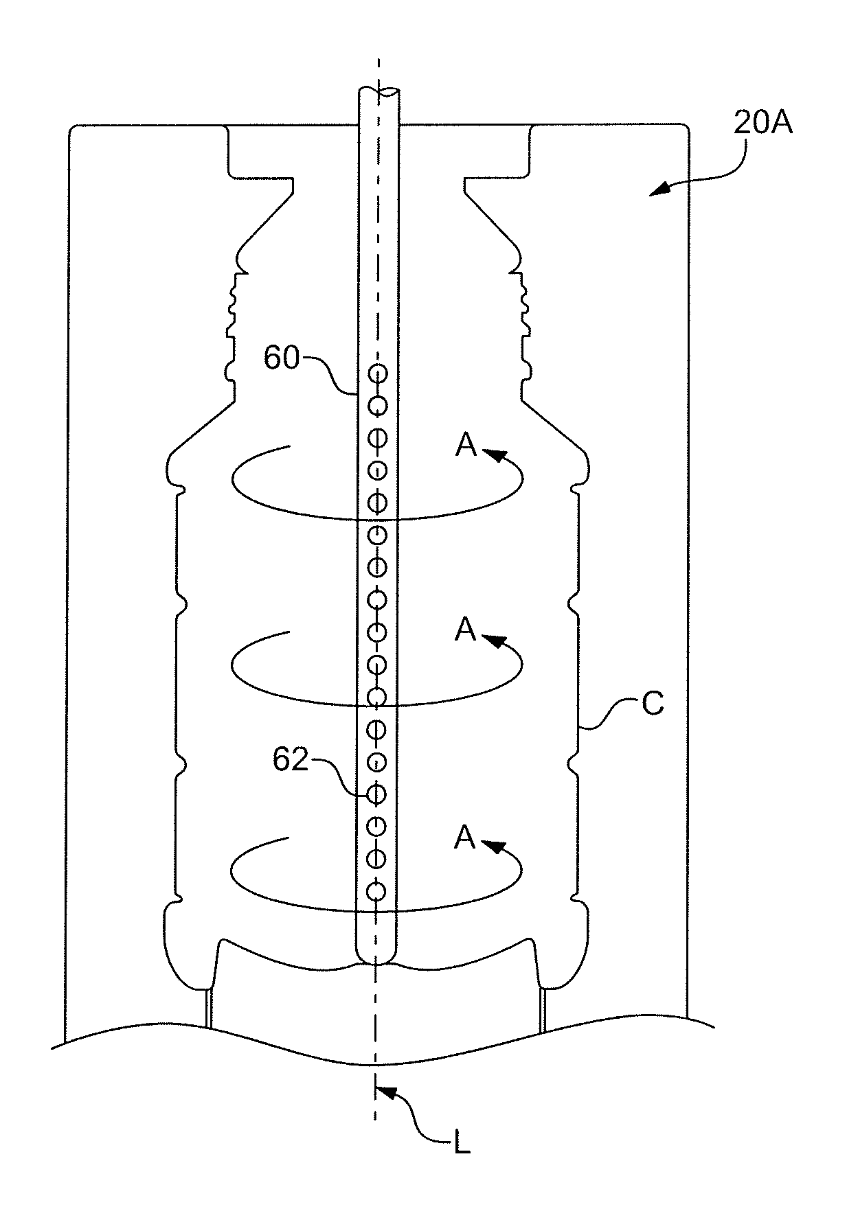 In-line blow mold cleaning device and method of use