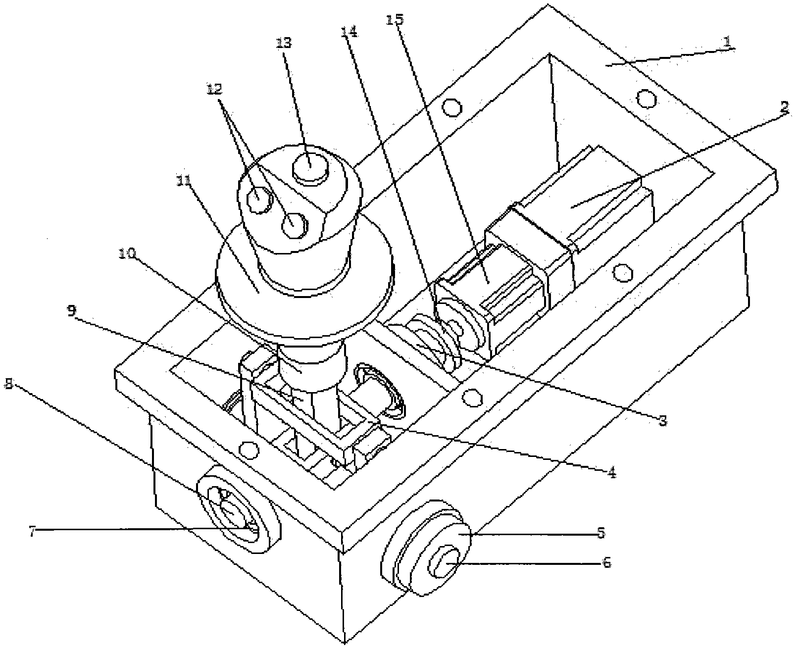 Automobile-line-control-system-based control lever device integrating steering, braking and speed change