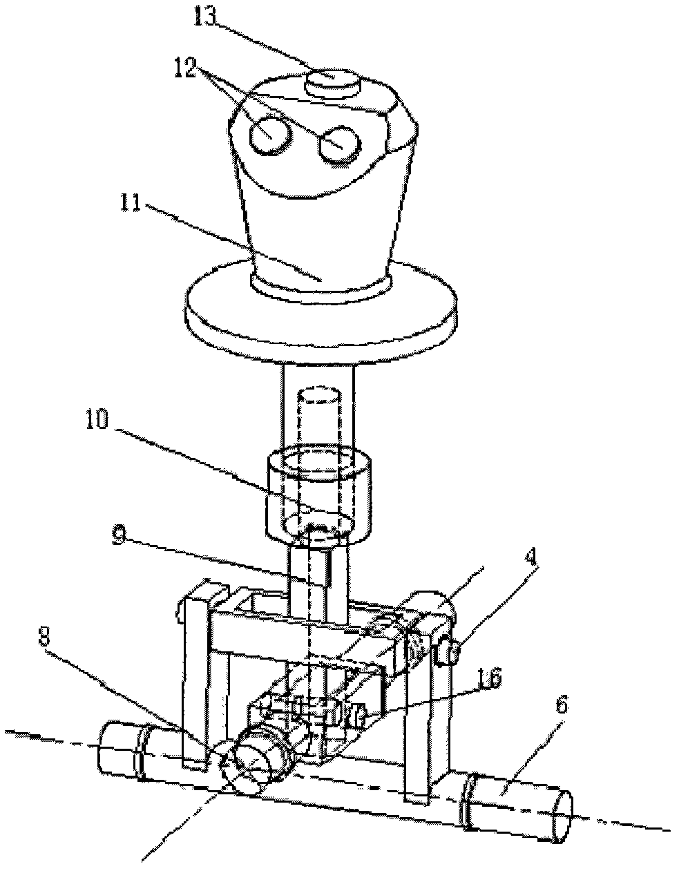 Automobile-line-control-system-based control lever device integrating steering, braking and speed change