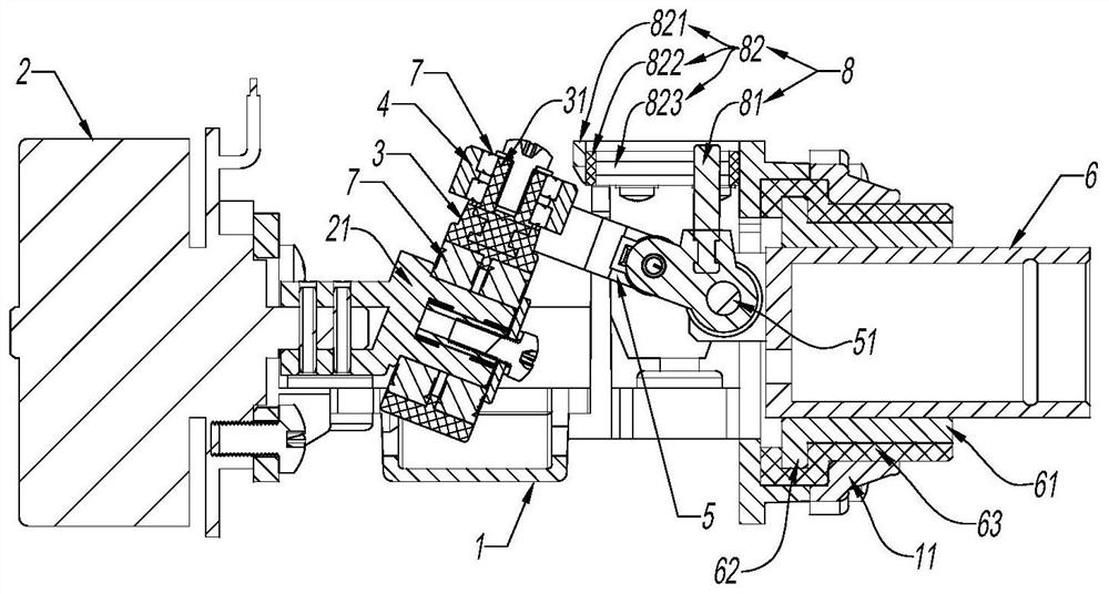 Self-aligning rail type impact massage machine core