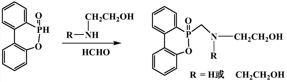 Halogen-free reaction type flame retardant for polyurethane foam as well as preparation method and application thereof