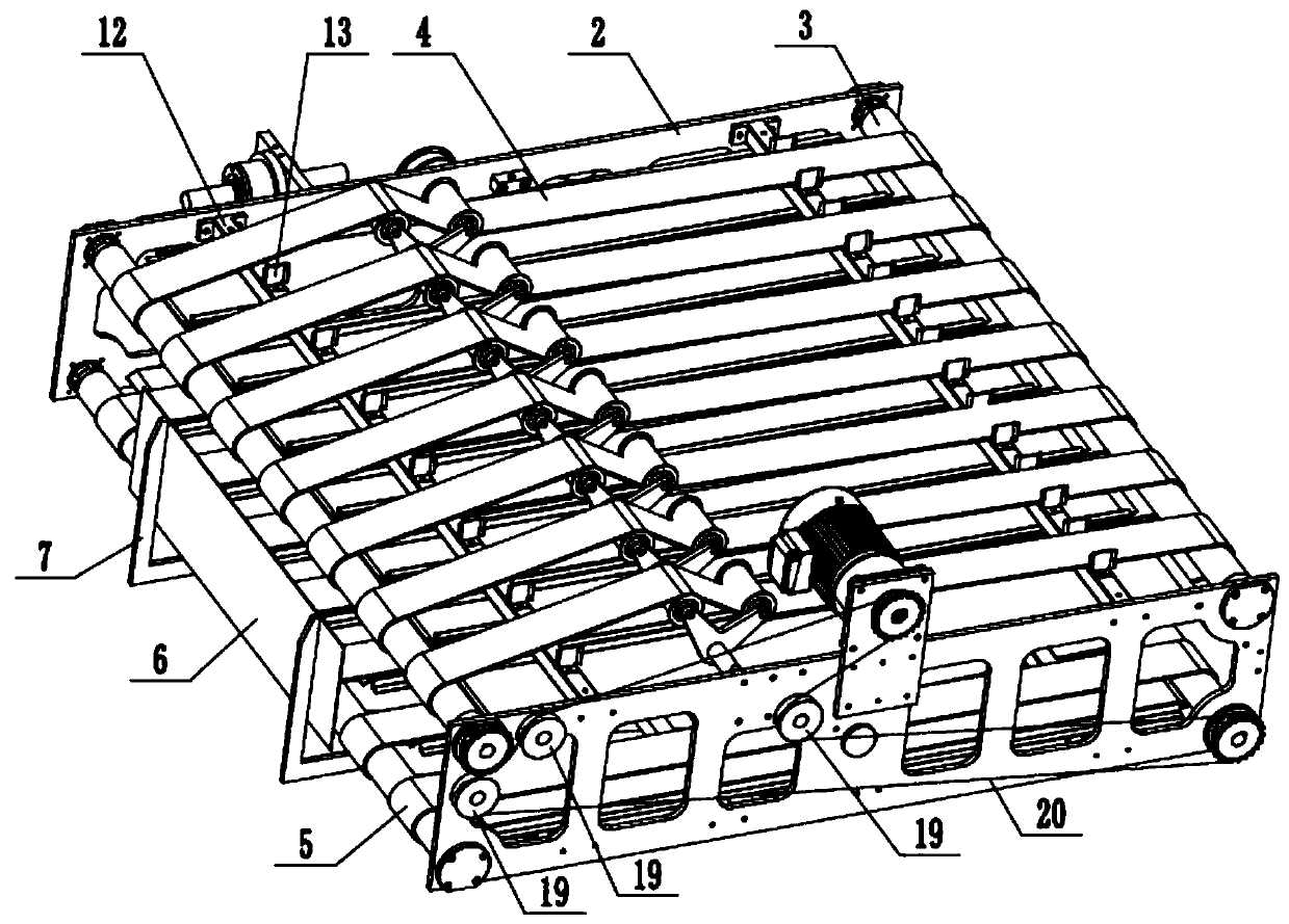 Overturning conveying structure of paper overturning machine