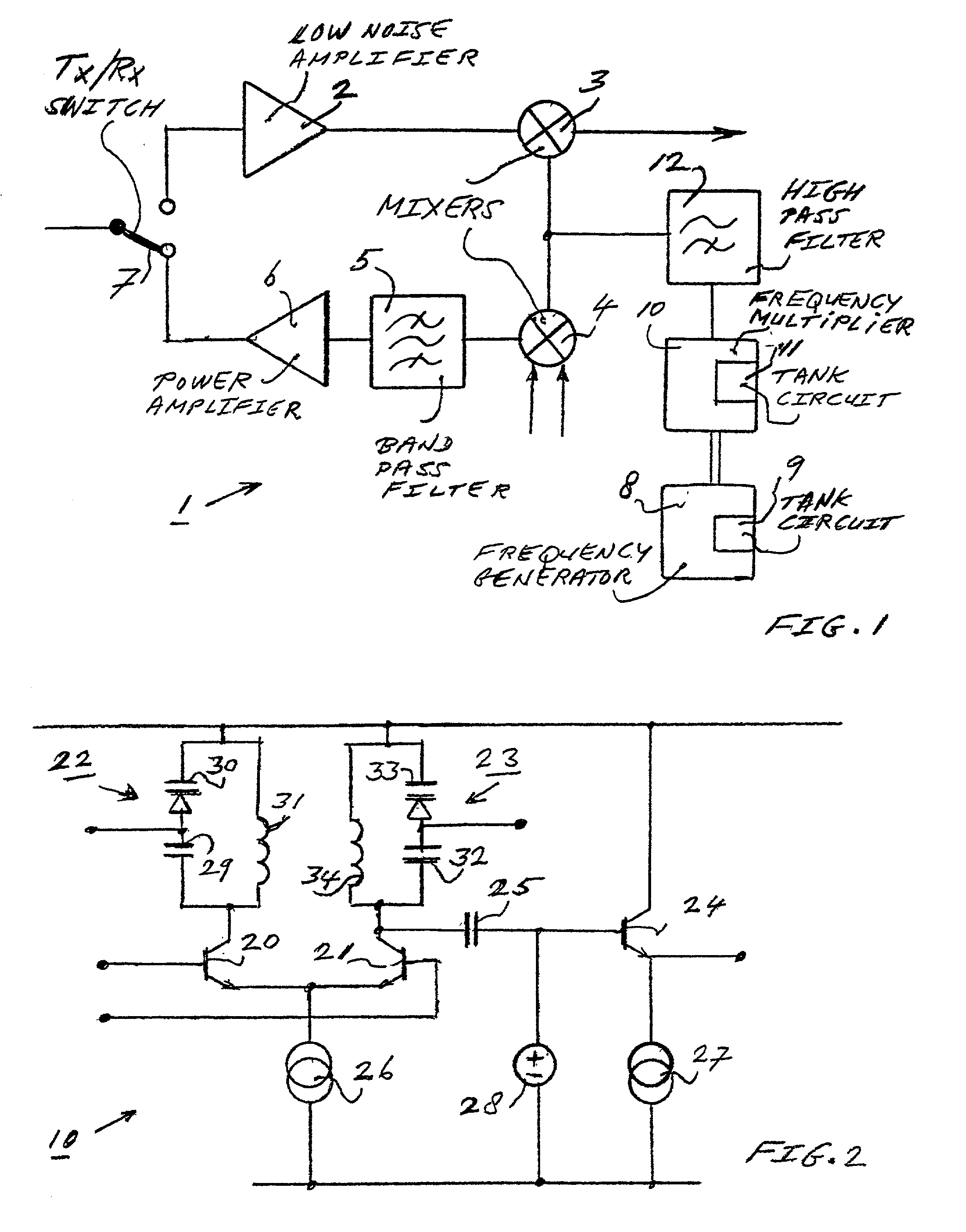 Transceiver with frequency multiplier tracked to frequency generator