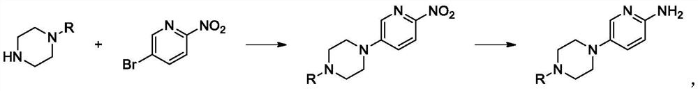 Method for preparing piperazine pyridine compound through continuous reaction
