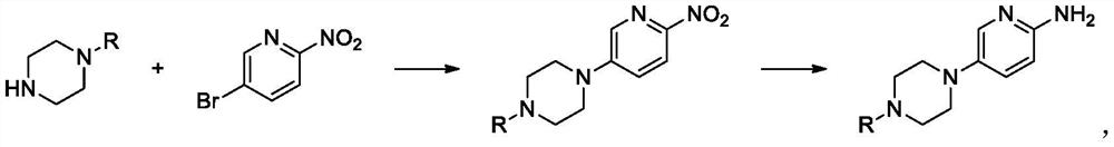 Method for preparing piperazine pyridine compound through continuous reaction