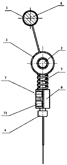 An insertion roller tensioning device of an adjustable roller group prawn peeling machine