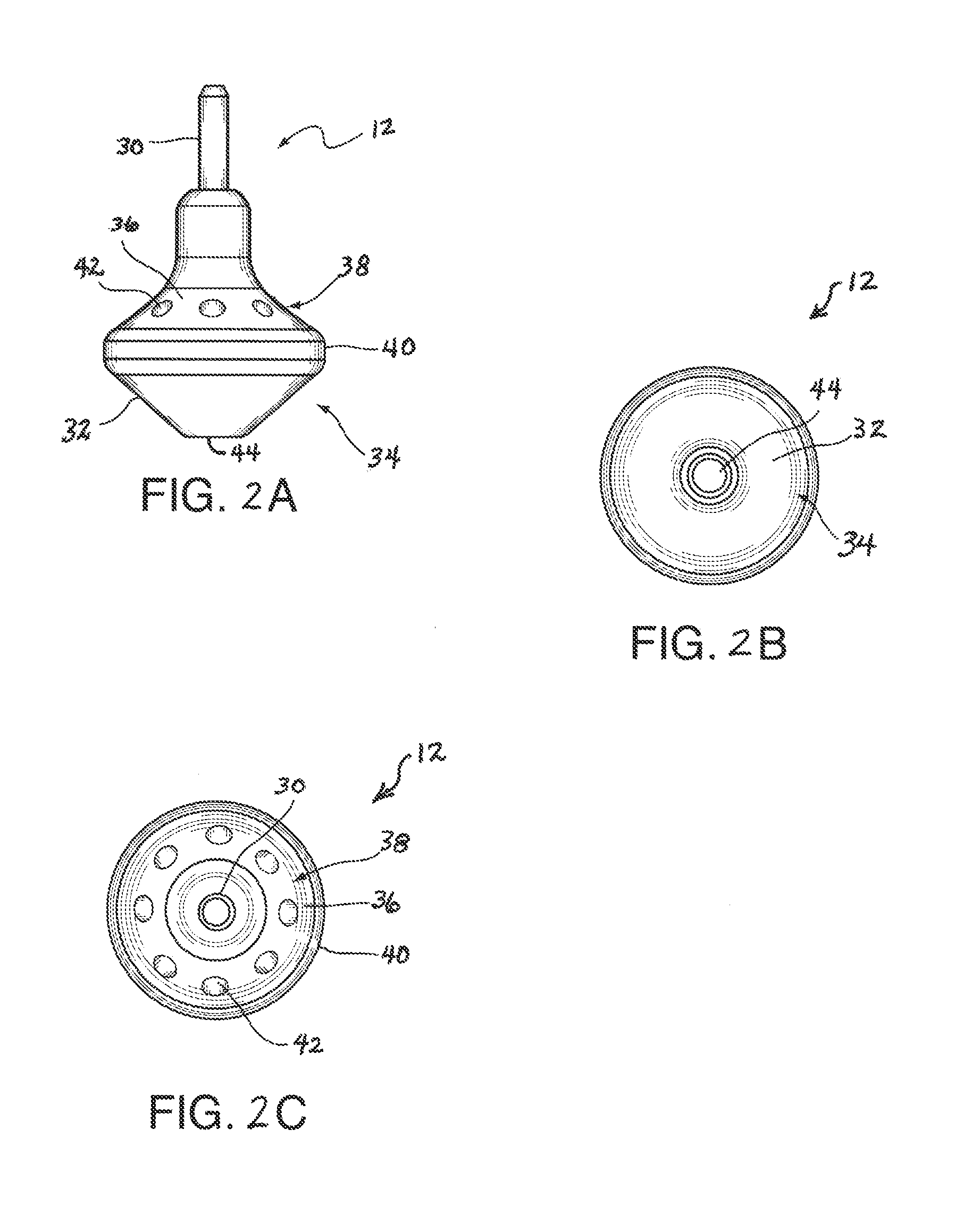 Device and method of using the same for removing a flowable material contained within a vessel or cavity