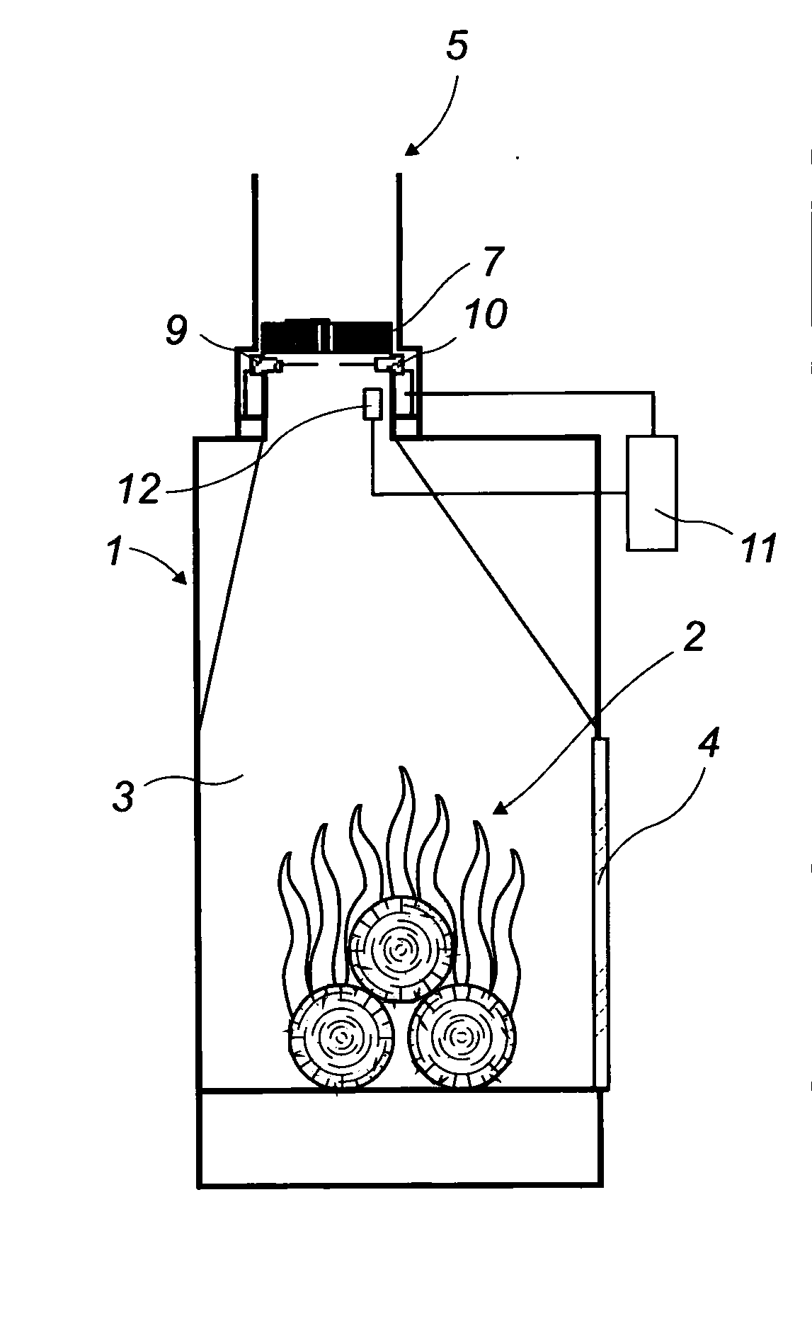 Purification assembly having catalysts for gases and combustion fumes from solid fuel heating apparatus