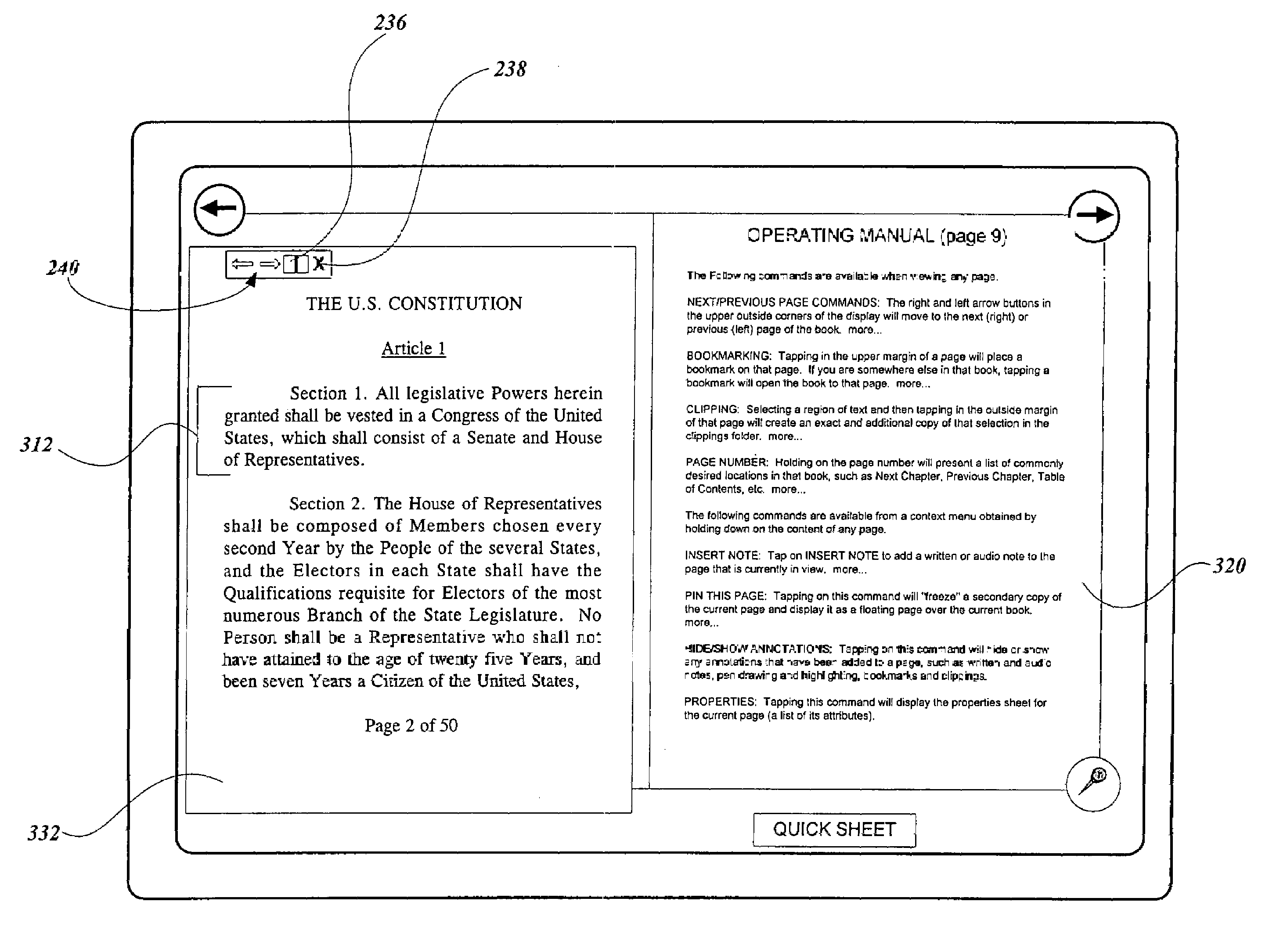 Method and apparatus for displaying multiple contexts in electronic documents