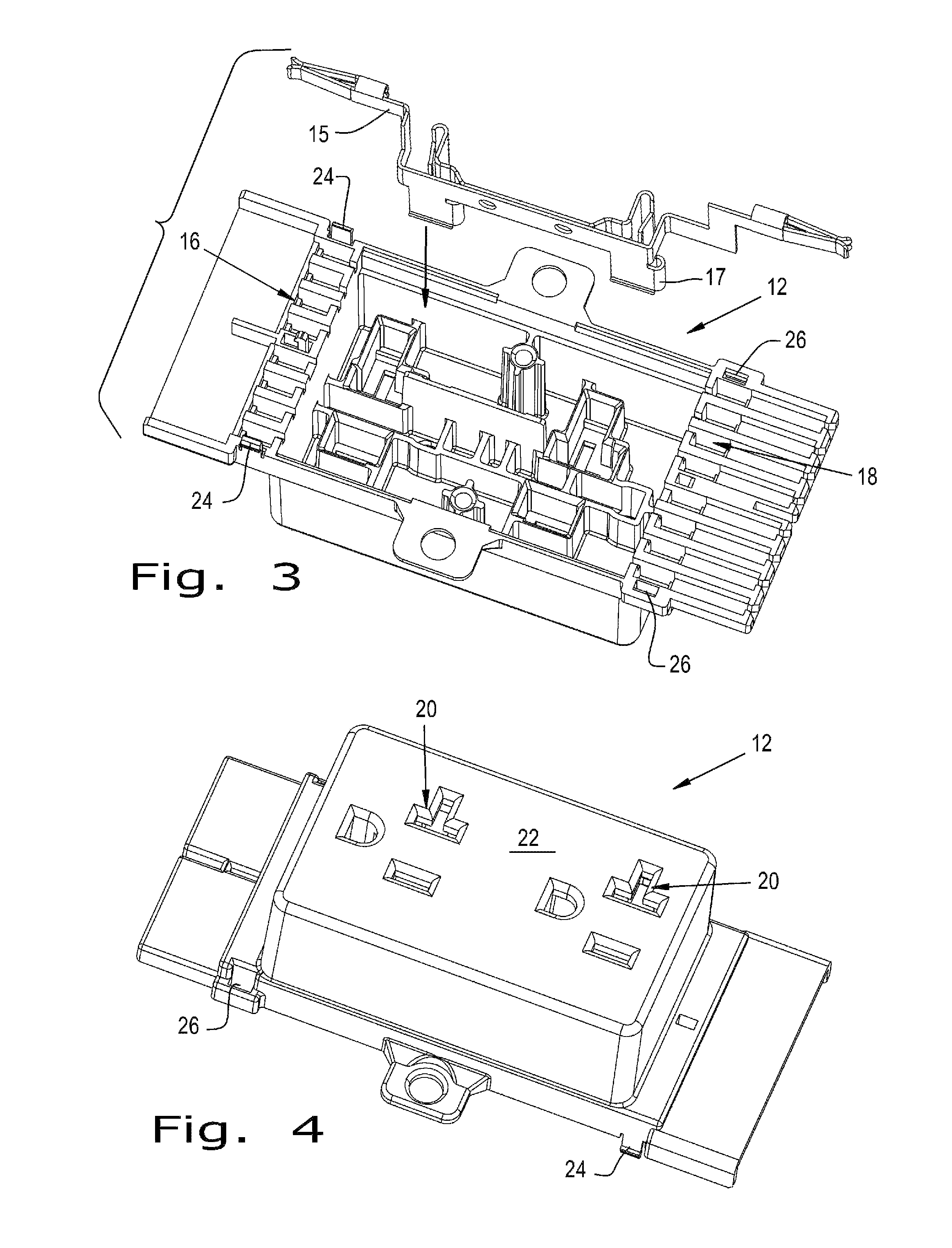 Electrical distribution block apparatus and method of assembly