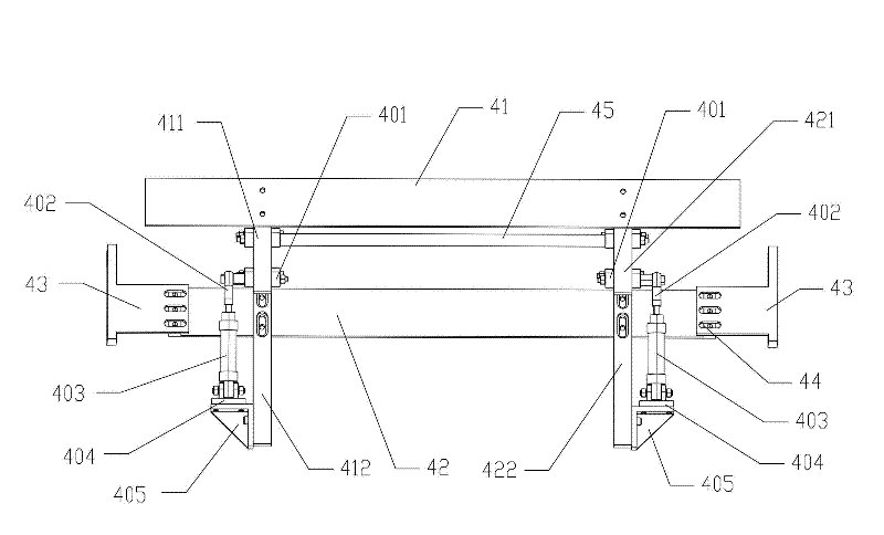 Auxiliary feeding device for side-stepping and board-trimming in carpentry