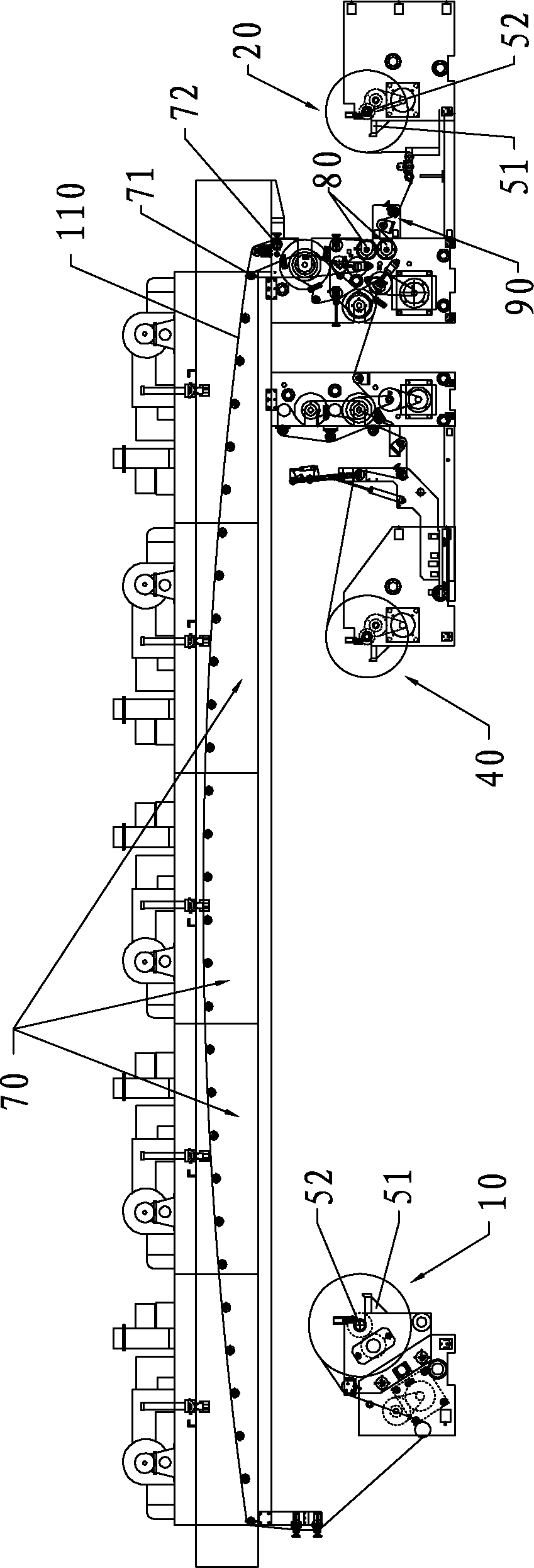 Composite device of composite wiredrawing film