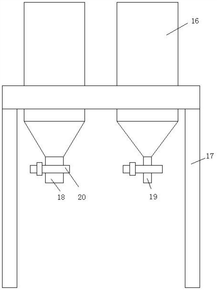 A raw material weighing device for hollow brittle production