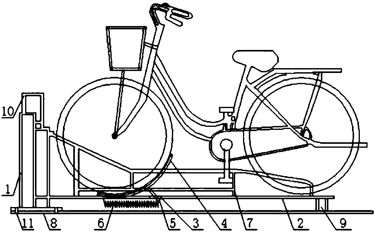 Intelligent bicycle parking frame capable of orderly and stably parking bicycles