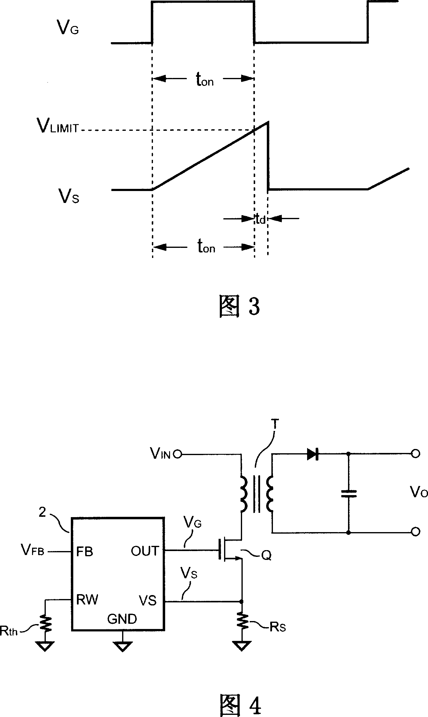 A switch-over type control device for output power compensation