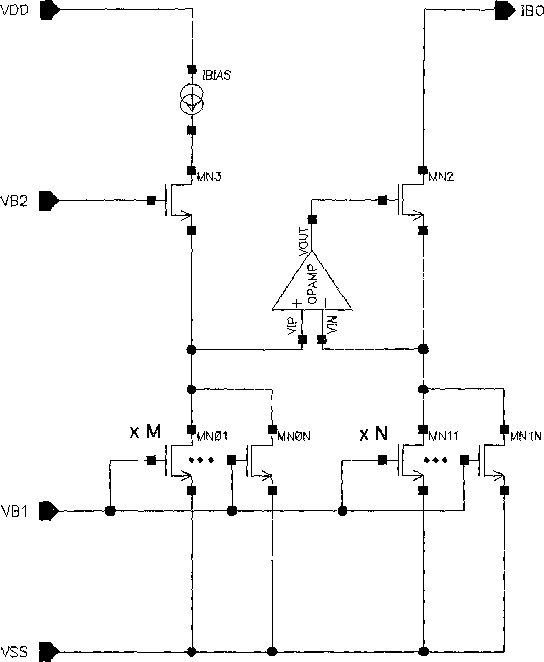 Current mirror circuit with feedback regulation and method thereof