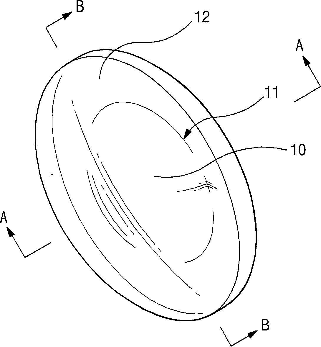 Glasses lens for correcting eyesight