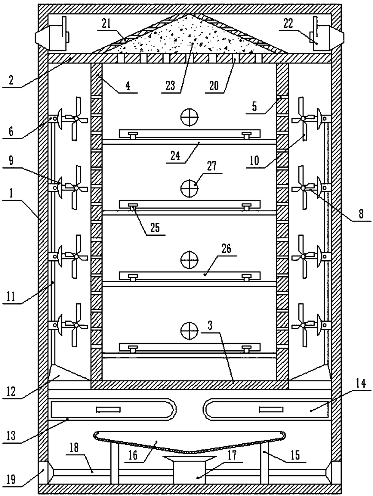 Cabinet-type computer server heat dissipation system