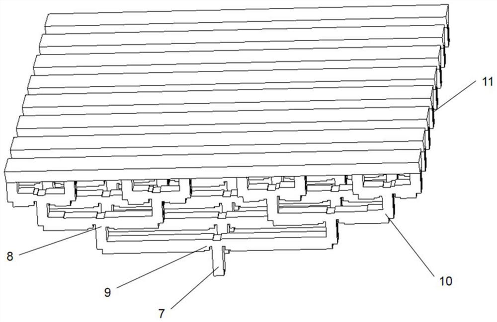 A multilayer ridged waveguide antenna feed structure