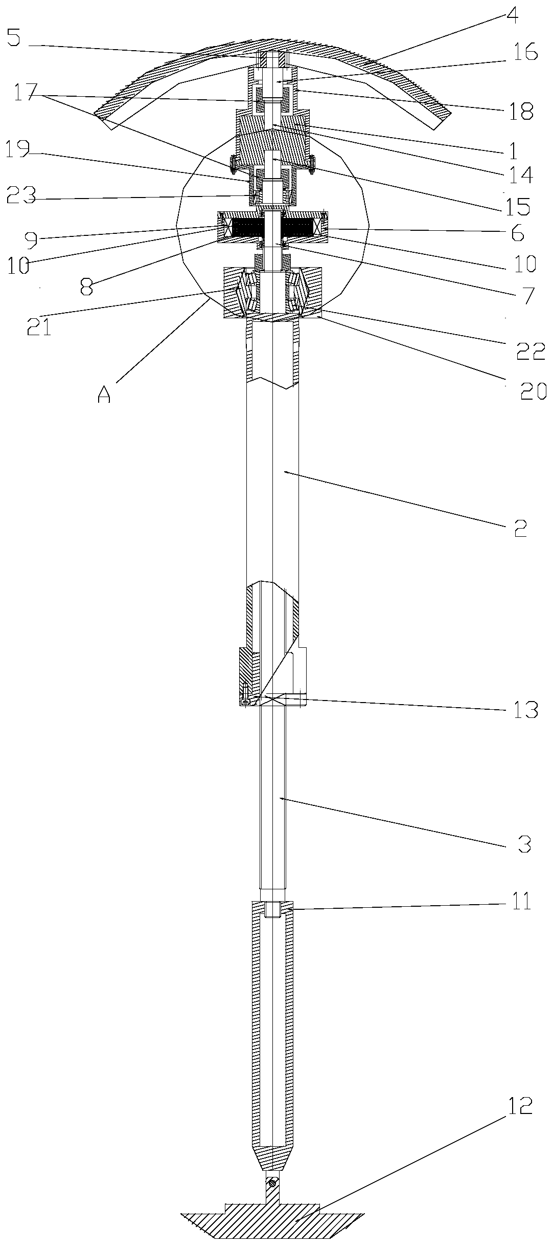 Reusable variable-angle variable-length adaptive buffer landing mechanism