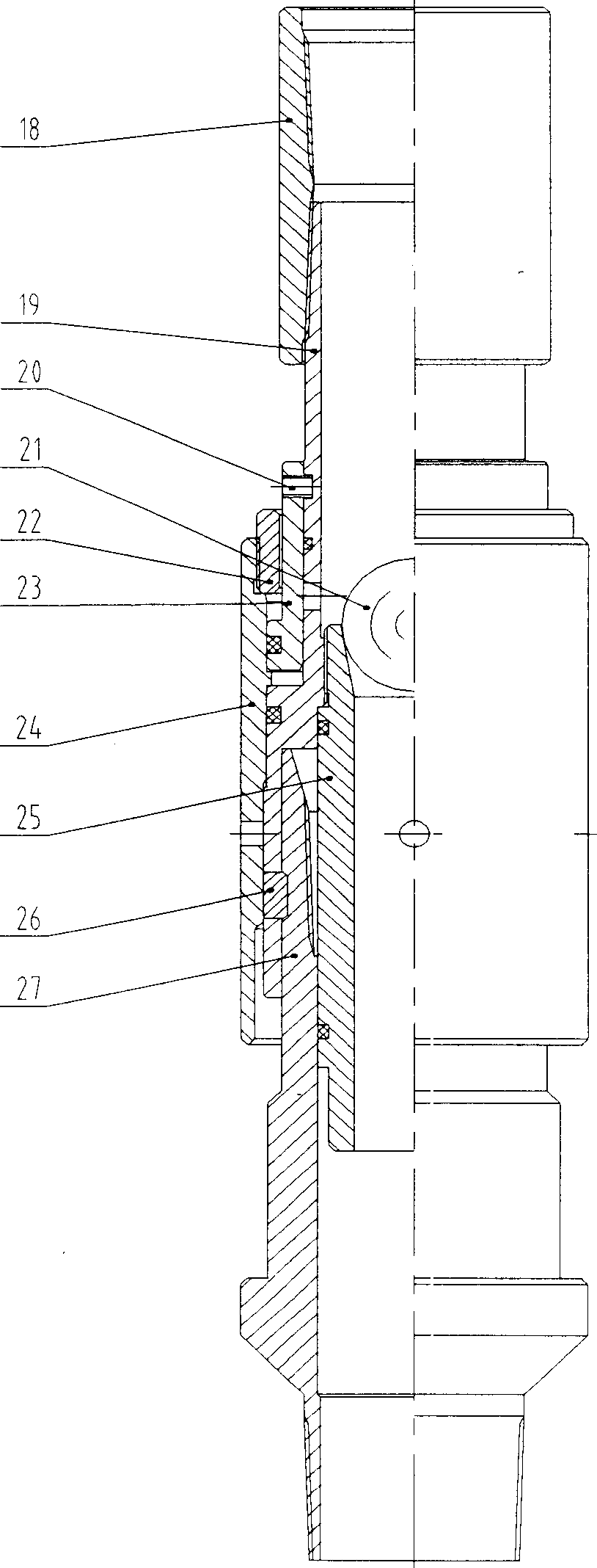Stratum-changing production method and technical pipe column