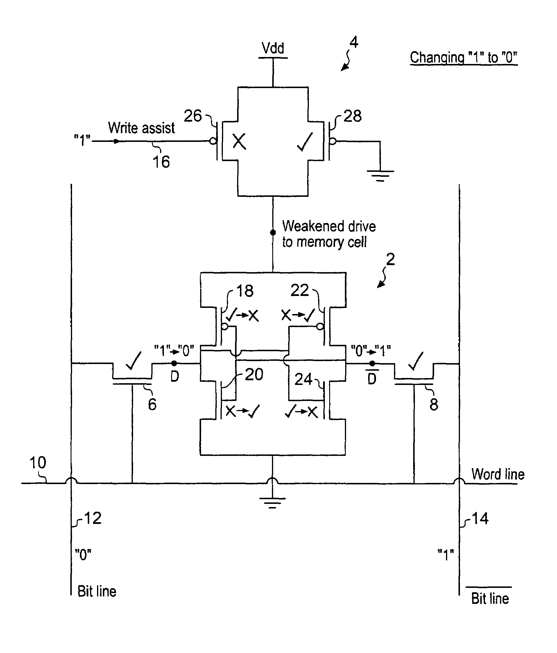 Integrated circuit memory with write assist