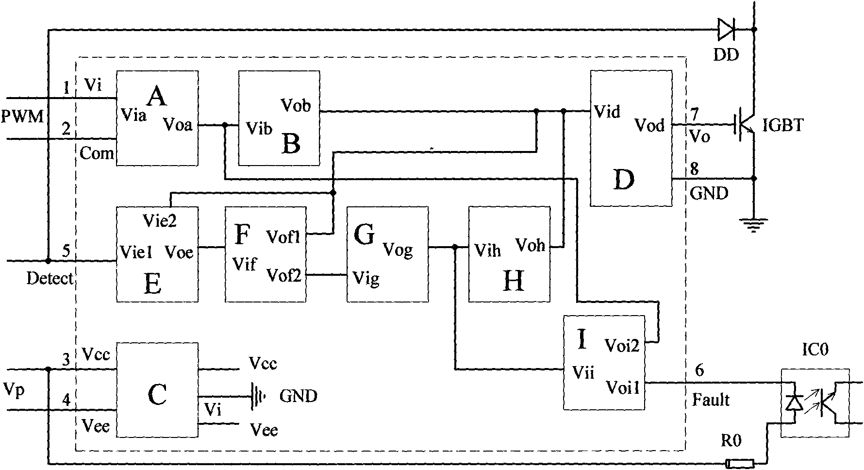 Drive of insulated gate power tube