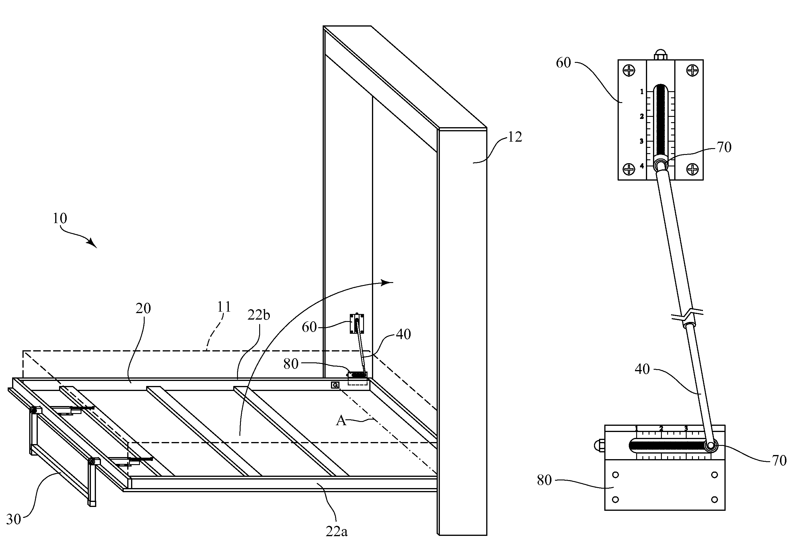 Counterbalancing assembly for folding furniture