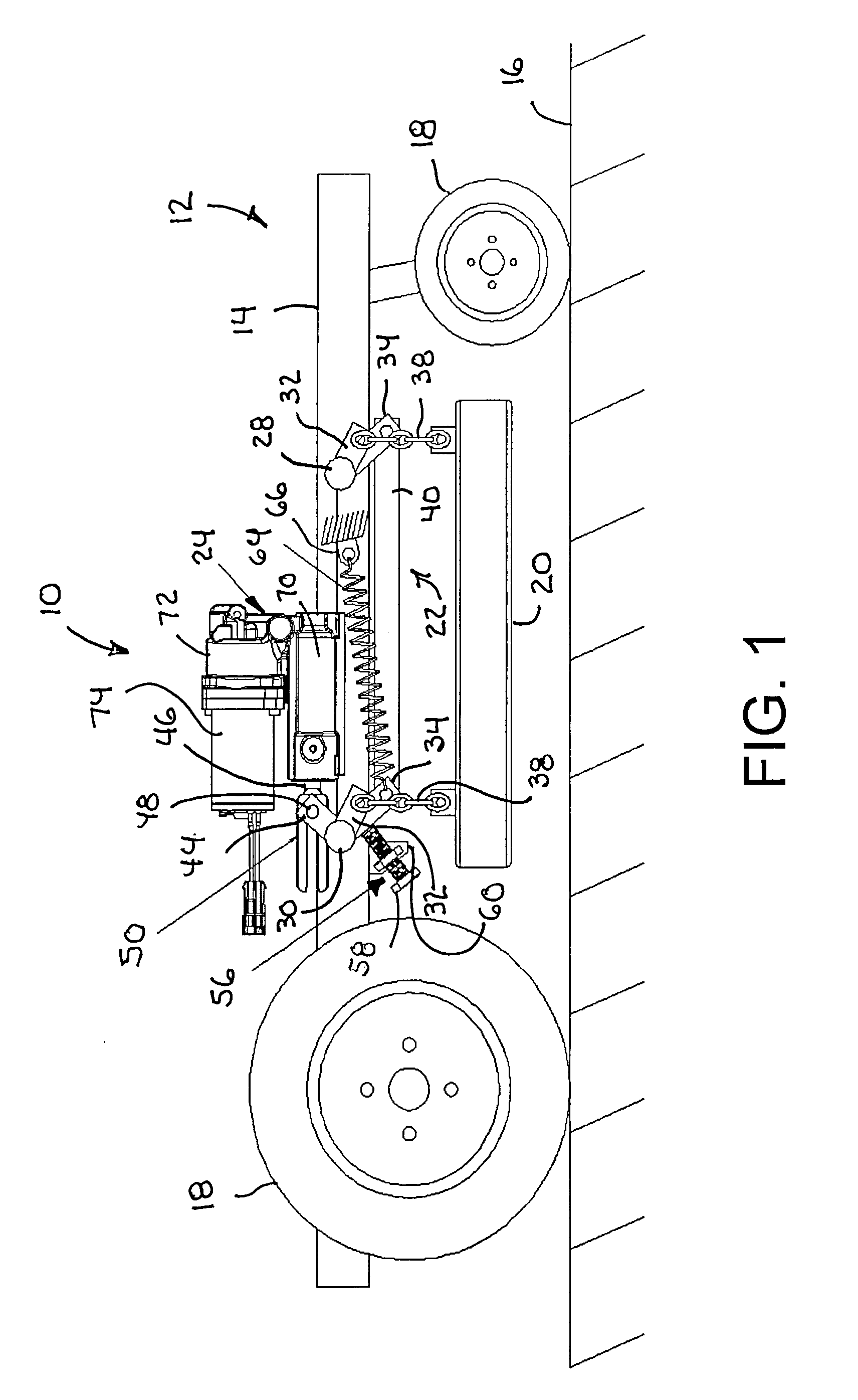 Electro-hydraulic lift mechanism for lawn mower deck