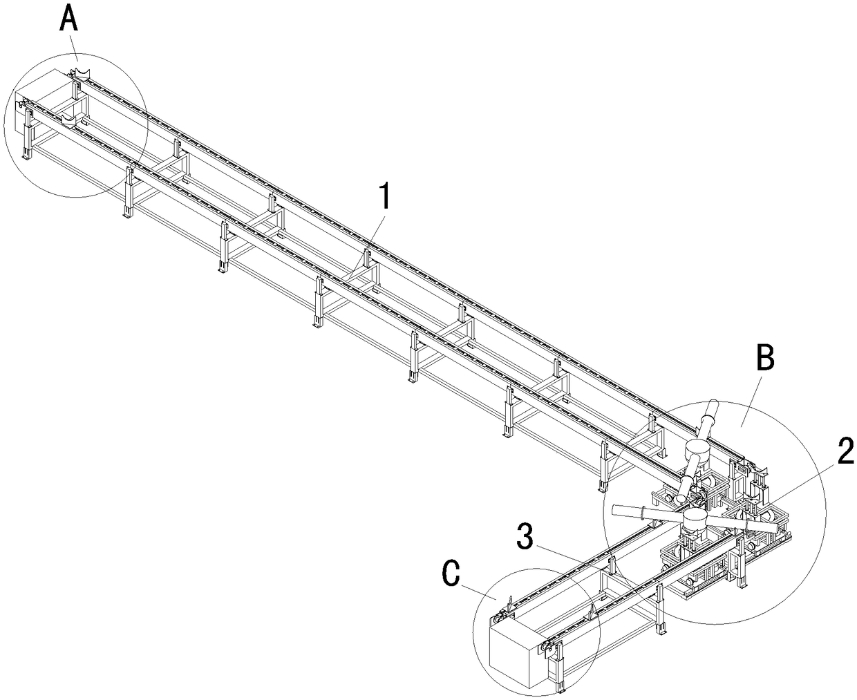 Axle housing conveying line