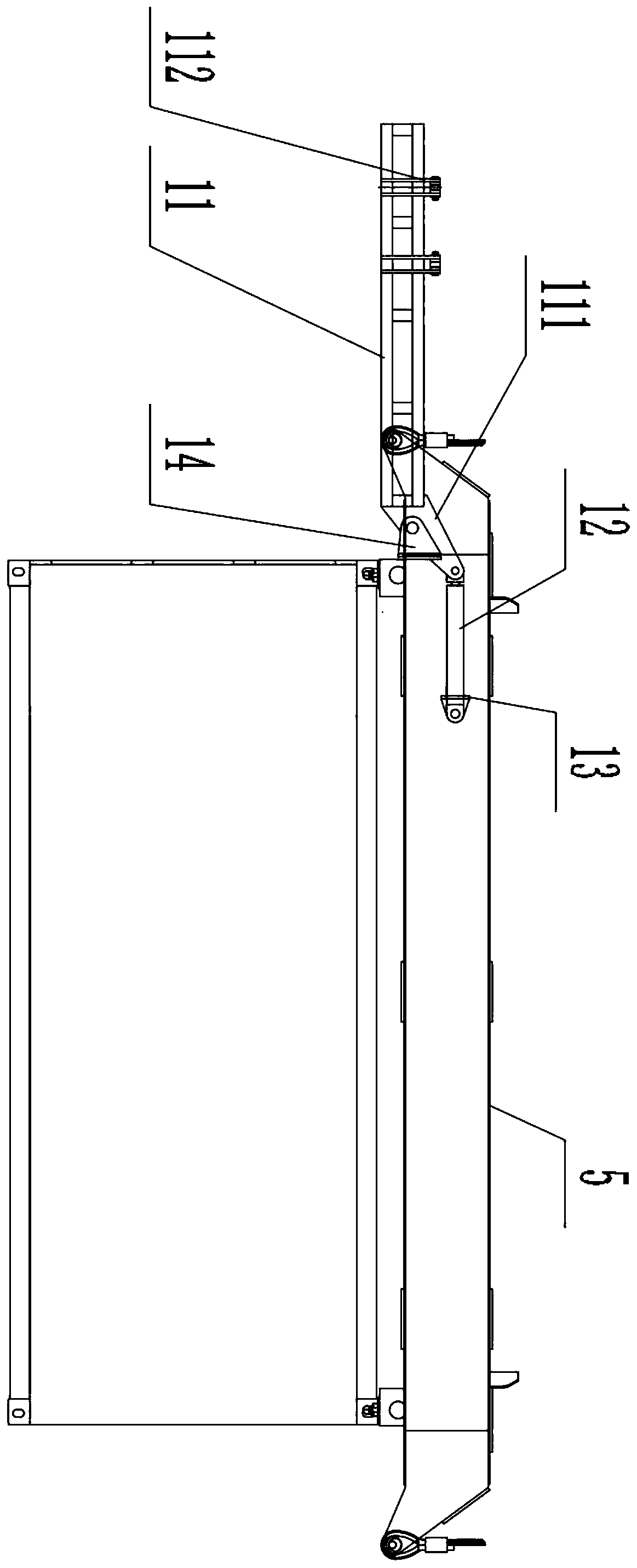 Container door opening or closing device of container