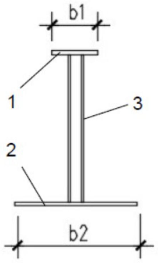 Construction method of novel unequal-flange steel-concrete combined corrugated web H-shaped beam
