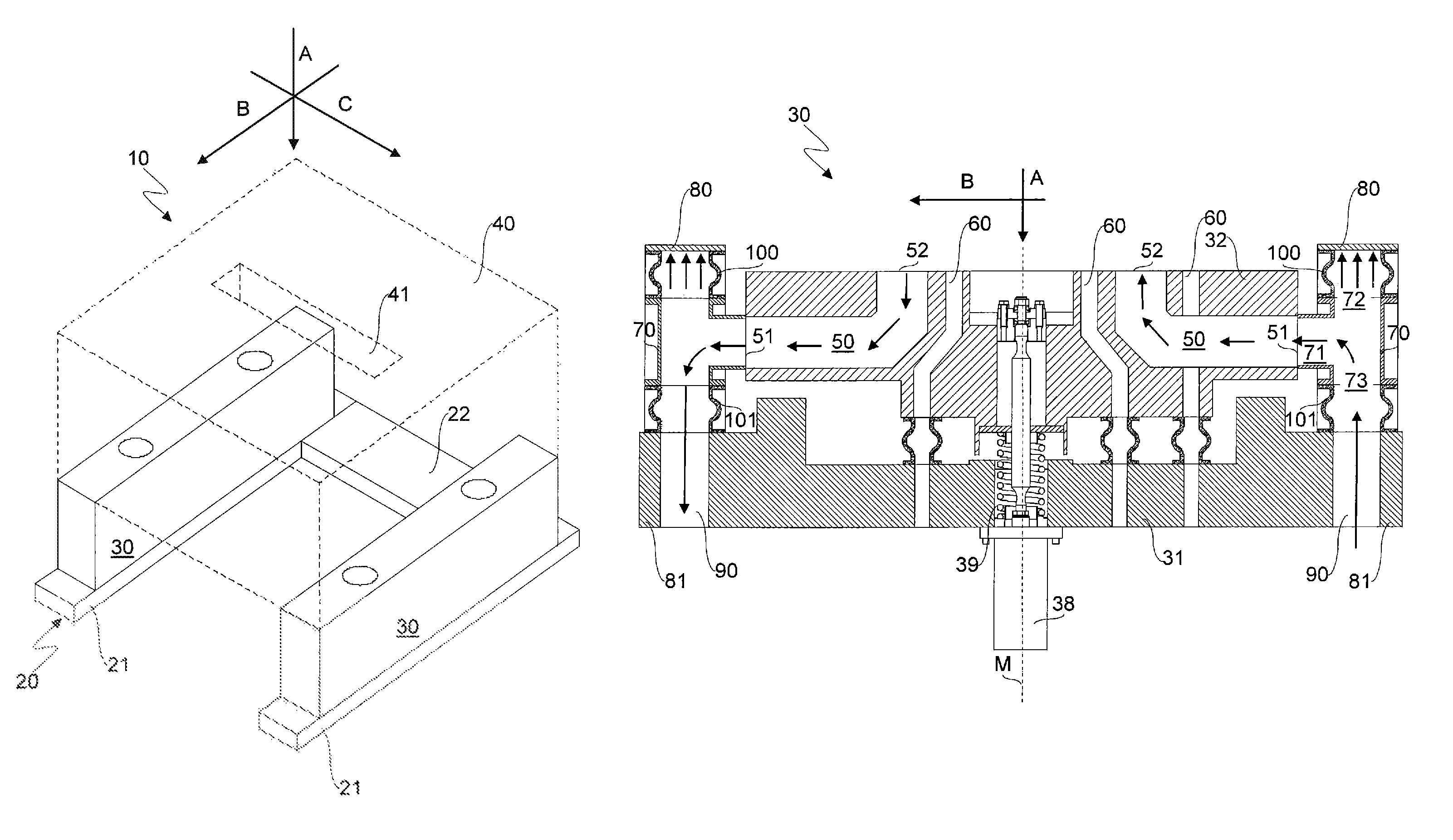 Device for supporting and oscillating continuous casting moulds in continuous casting plants