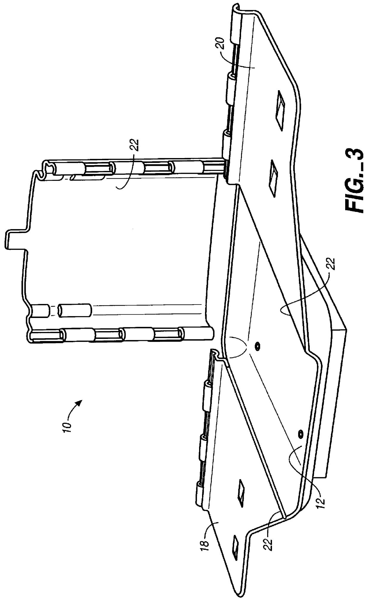 T-shirt bag rack with cantilevered bag support arms and method