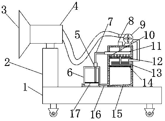 Spinning dust collecting device for spinning workshop