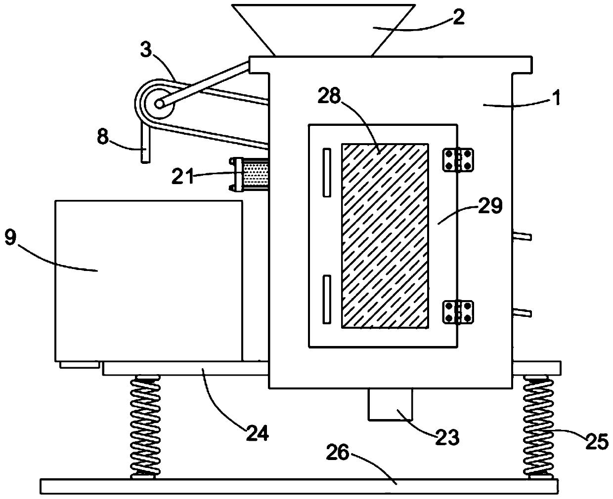 Sand iron ore powder collecting and sand sorting device
